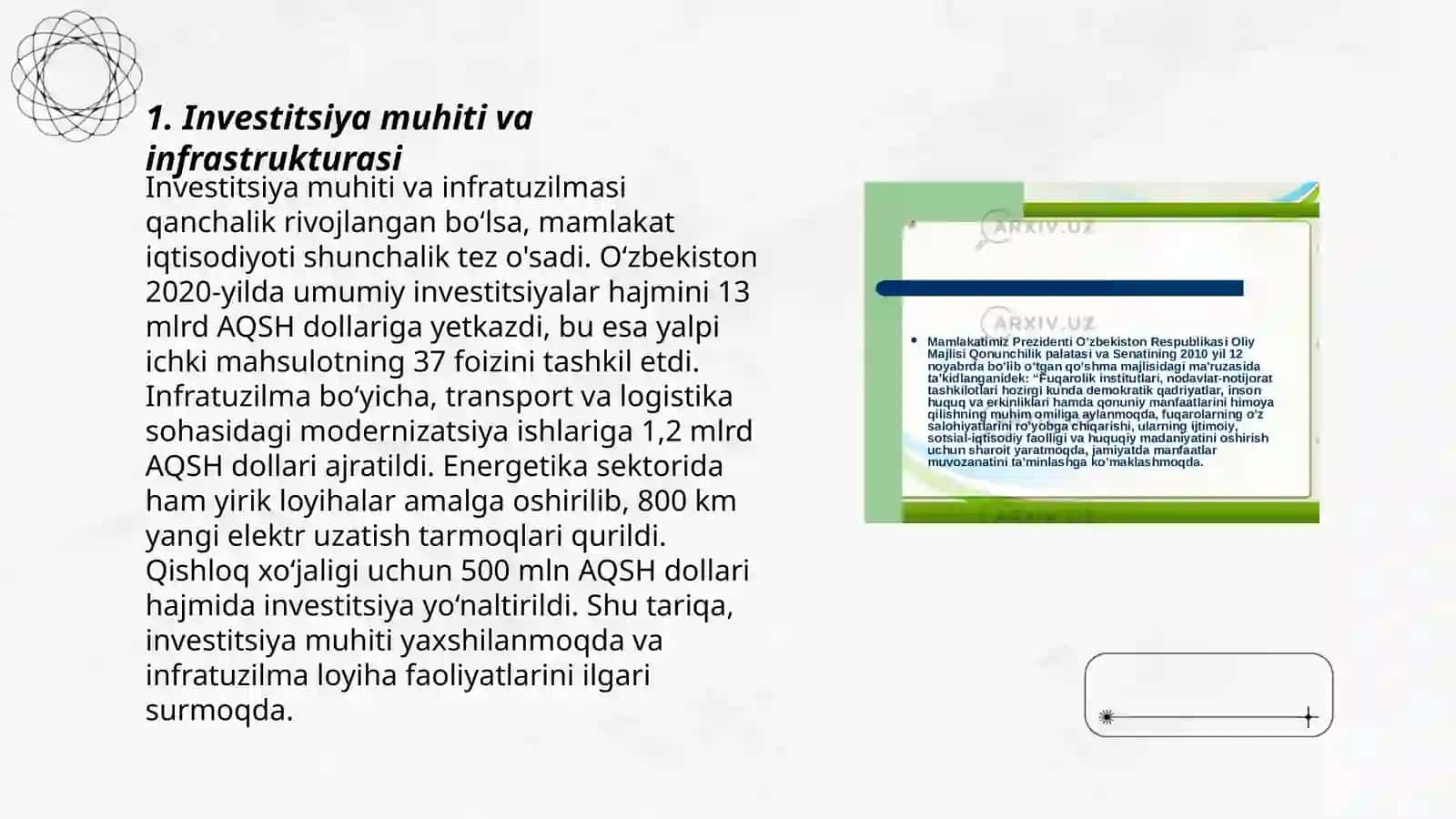 Invеstitsiya muhiti va infrastrukturasi 3
