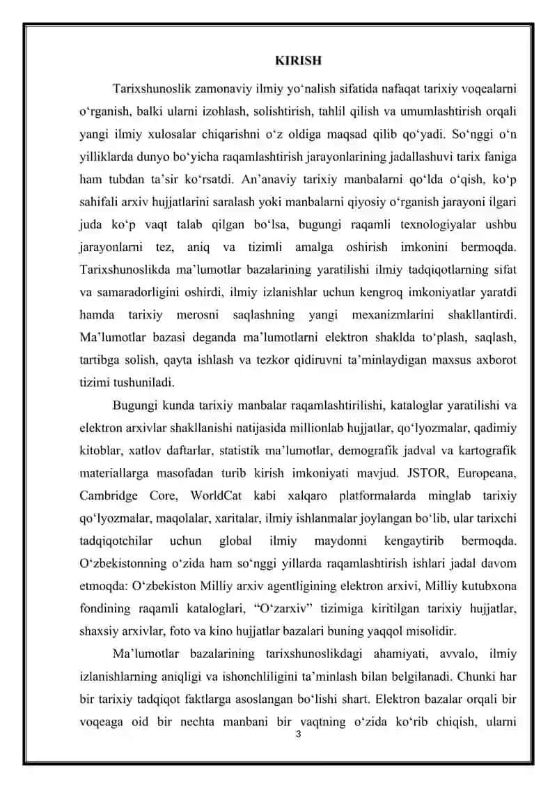 Tarixshunoslikda ma'lumotlar bazalari va ularning ahamiyati 3