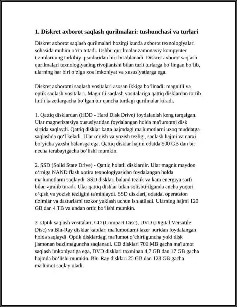 DISKRET AXBOROTNI SAQLASH QURILMALARI 3