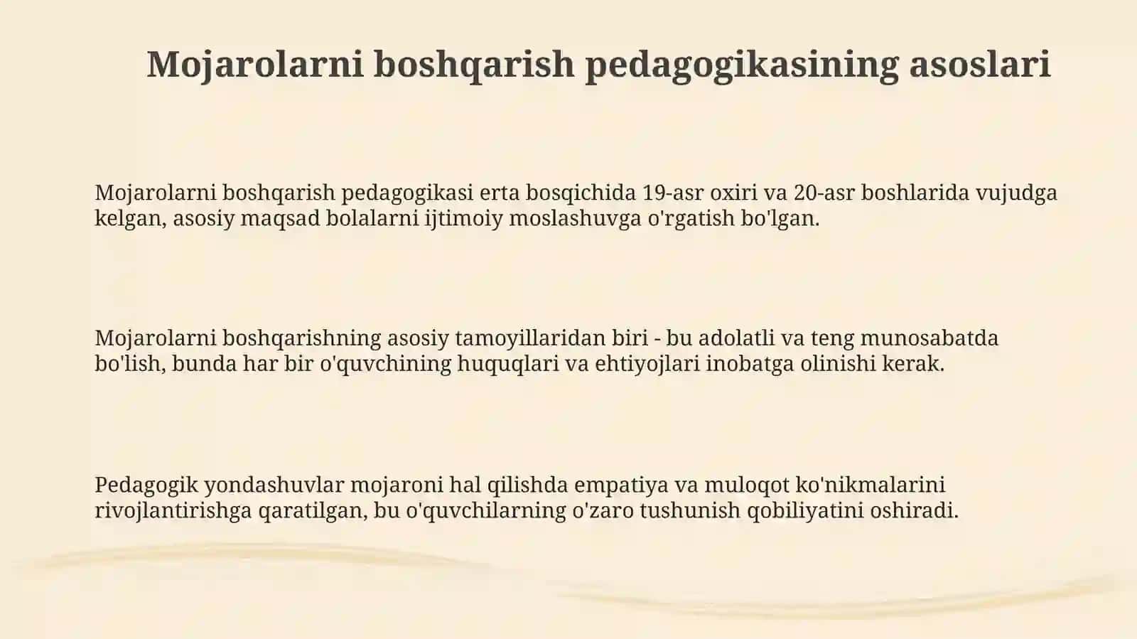 Mojarolarni boshqarish pedagogikasi 3
