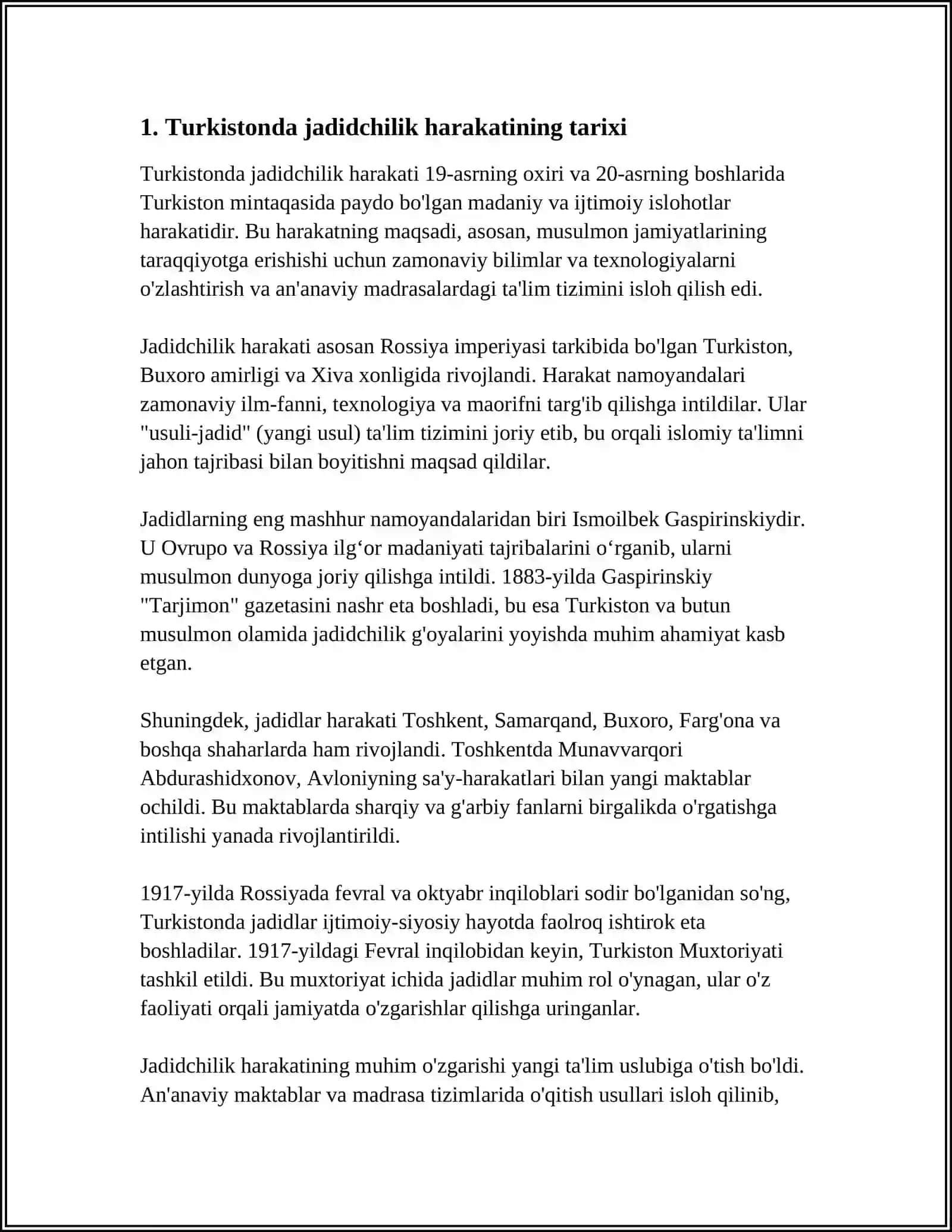 TURKISTONDA JADIDCHILIK XARAKATINING VUJUDGA KELISHI 3