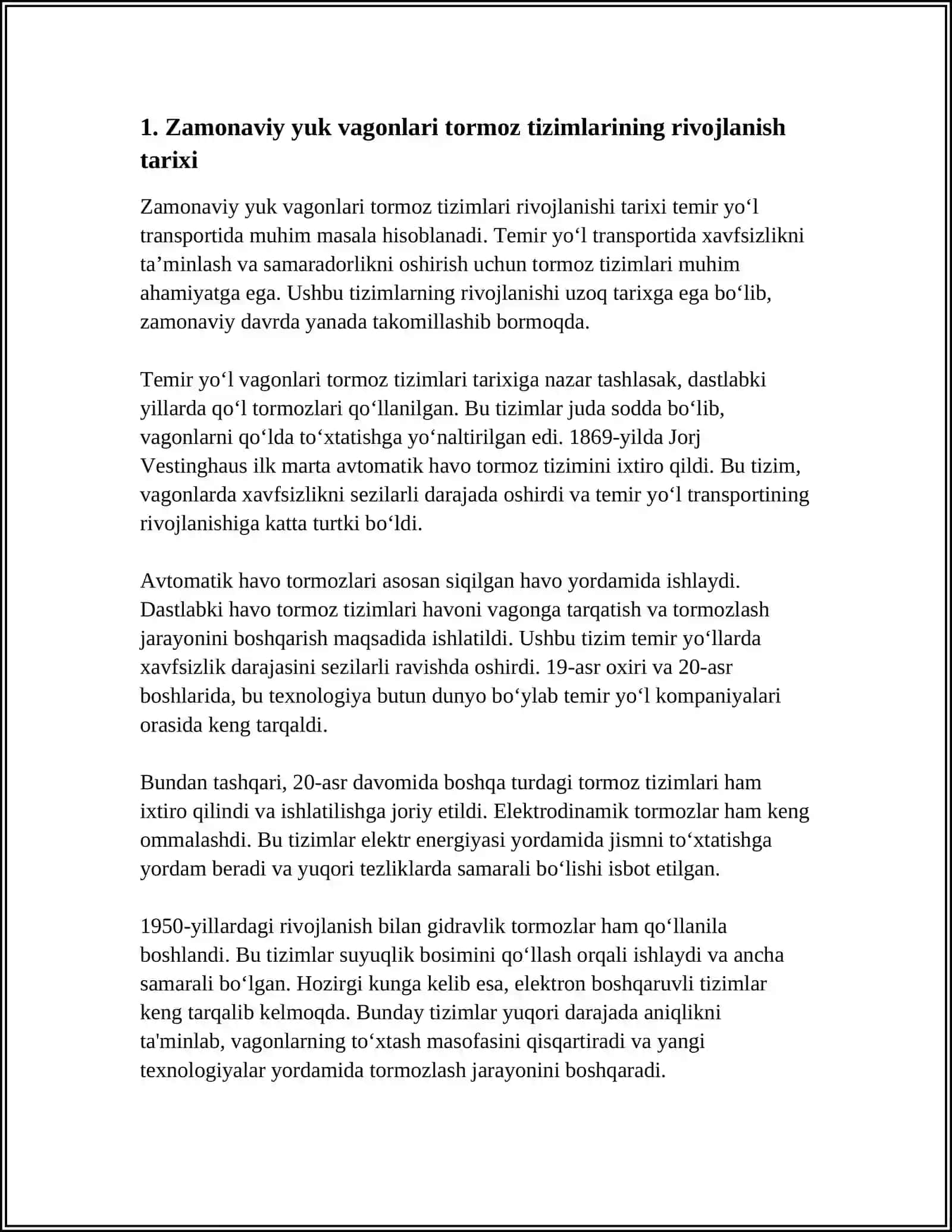 ZAMONAVIY YUK VAGONLARIDAGI TORMOZ USKUNALARI 3