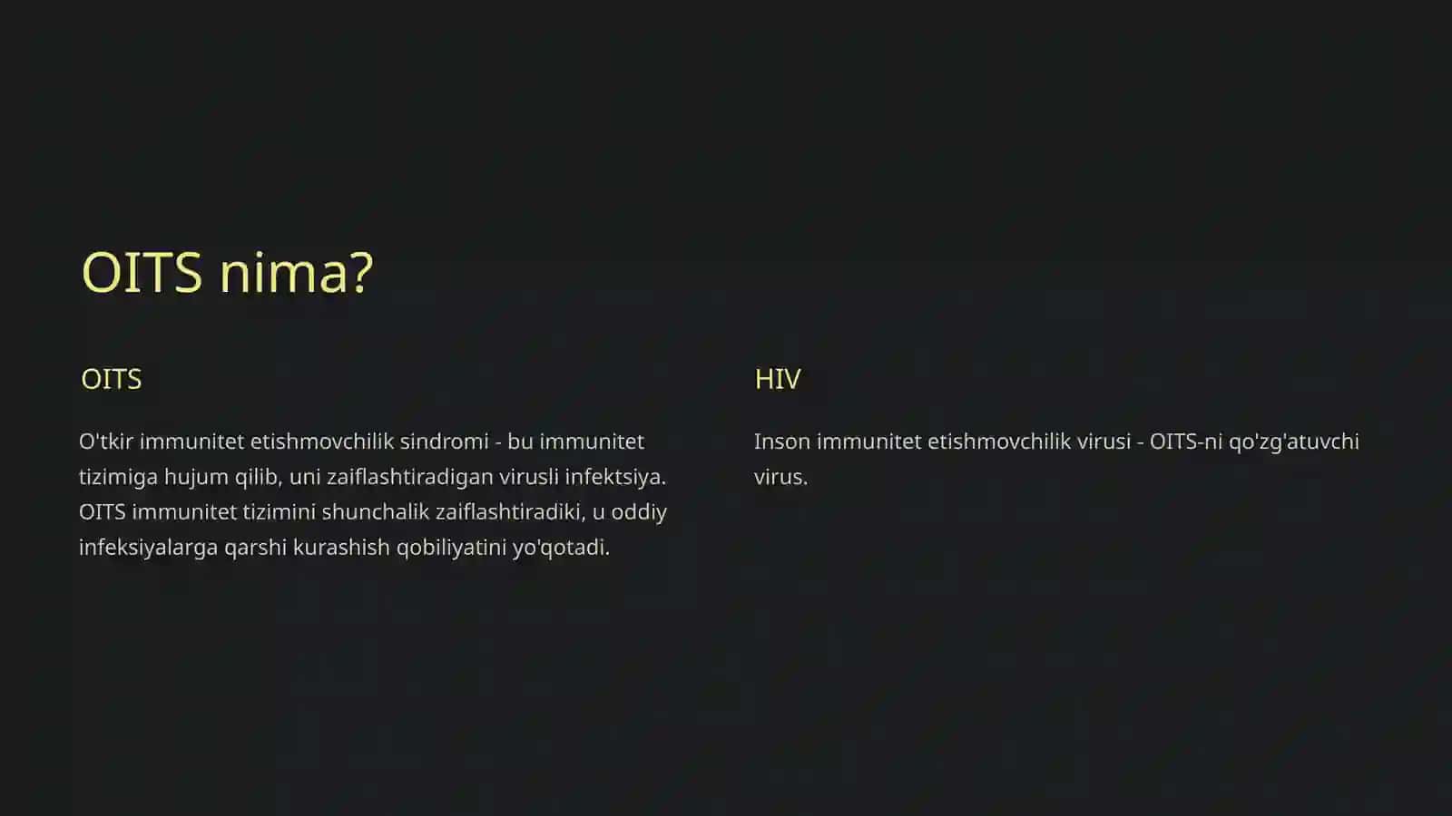 Virusli infeksiyalar OITS qo'zg'atuvchisi, labarator diagnostikasi va profilaktikasi 3