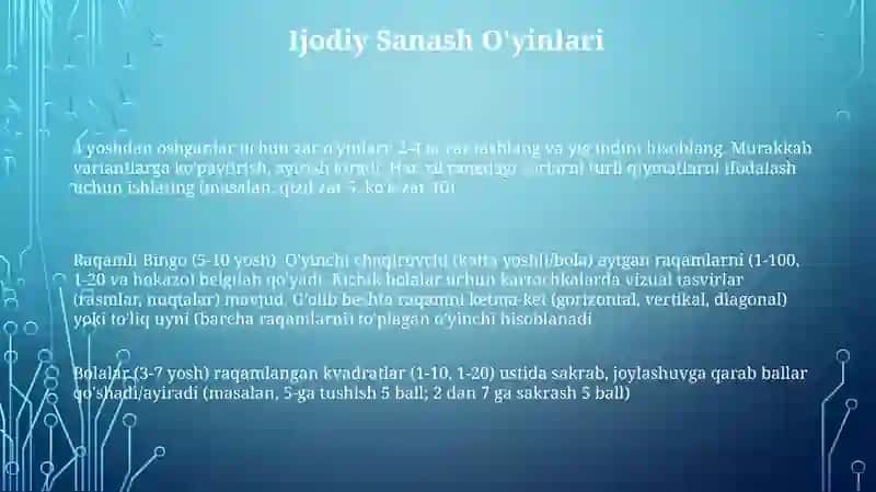 Murakkab Sanash O'yinlari 3