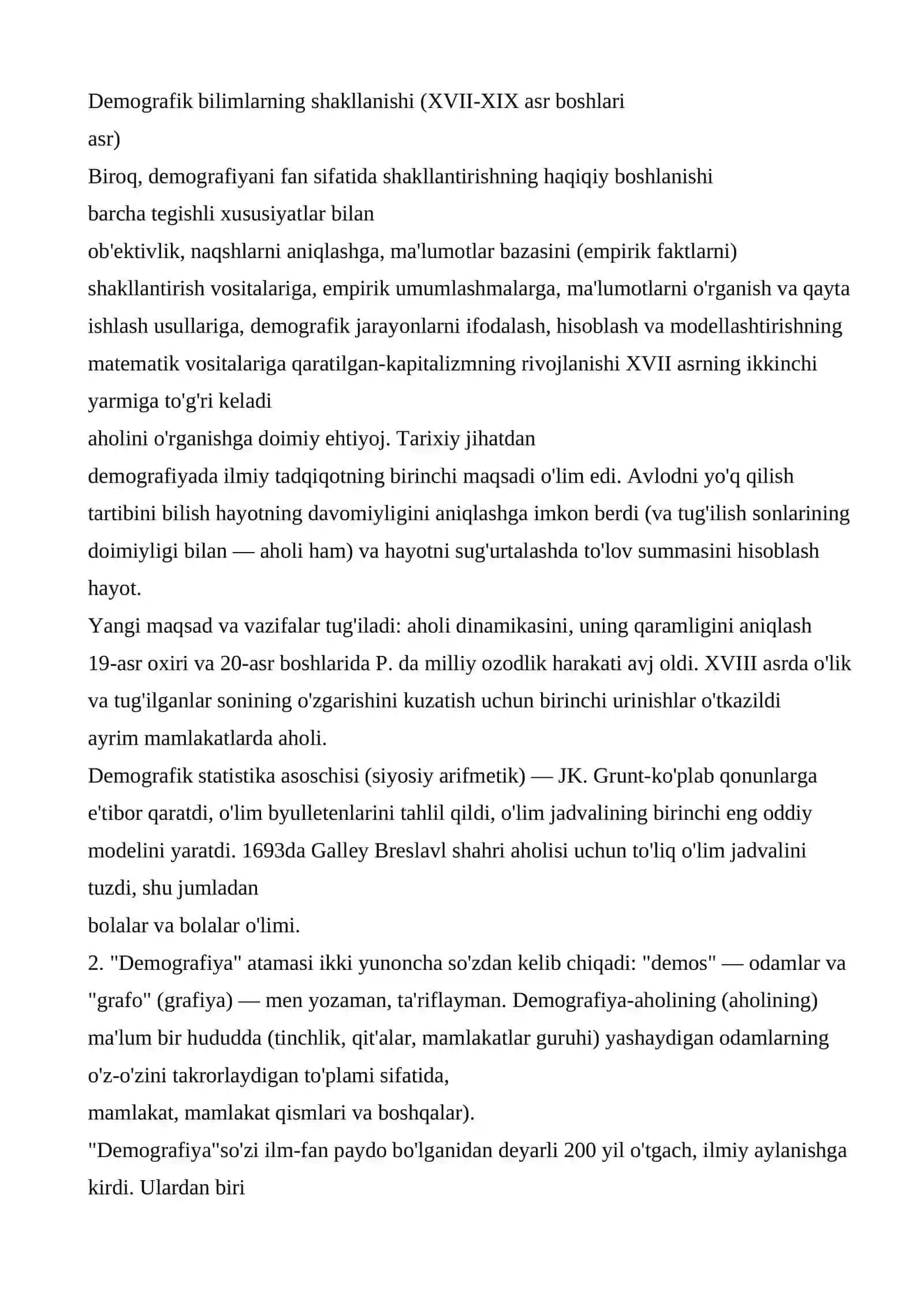 Demografiya fanining paydo bo'lishi evolyutsiyasi 3