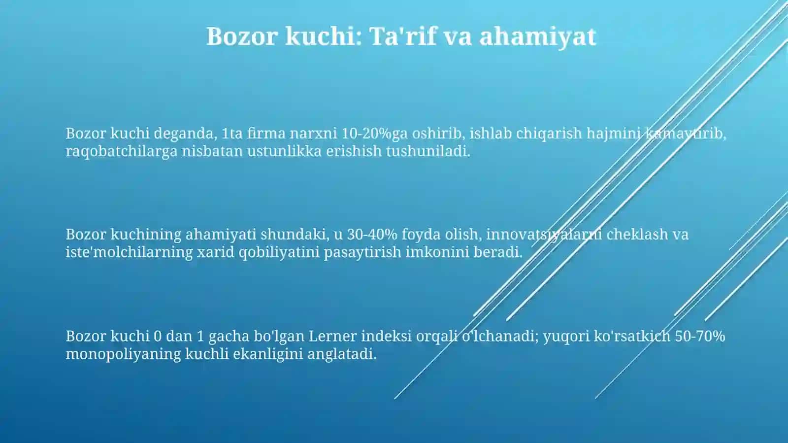 Bozor hokimligi. Monopoliya va monopol hokimlik 3