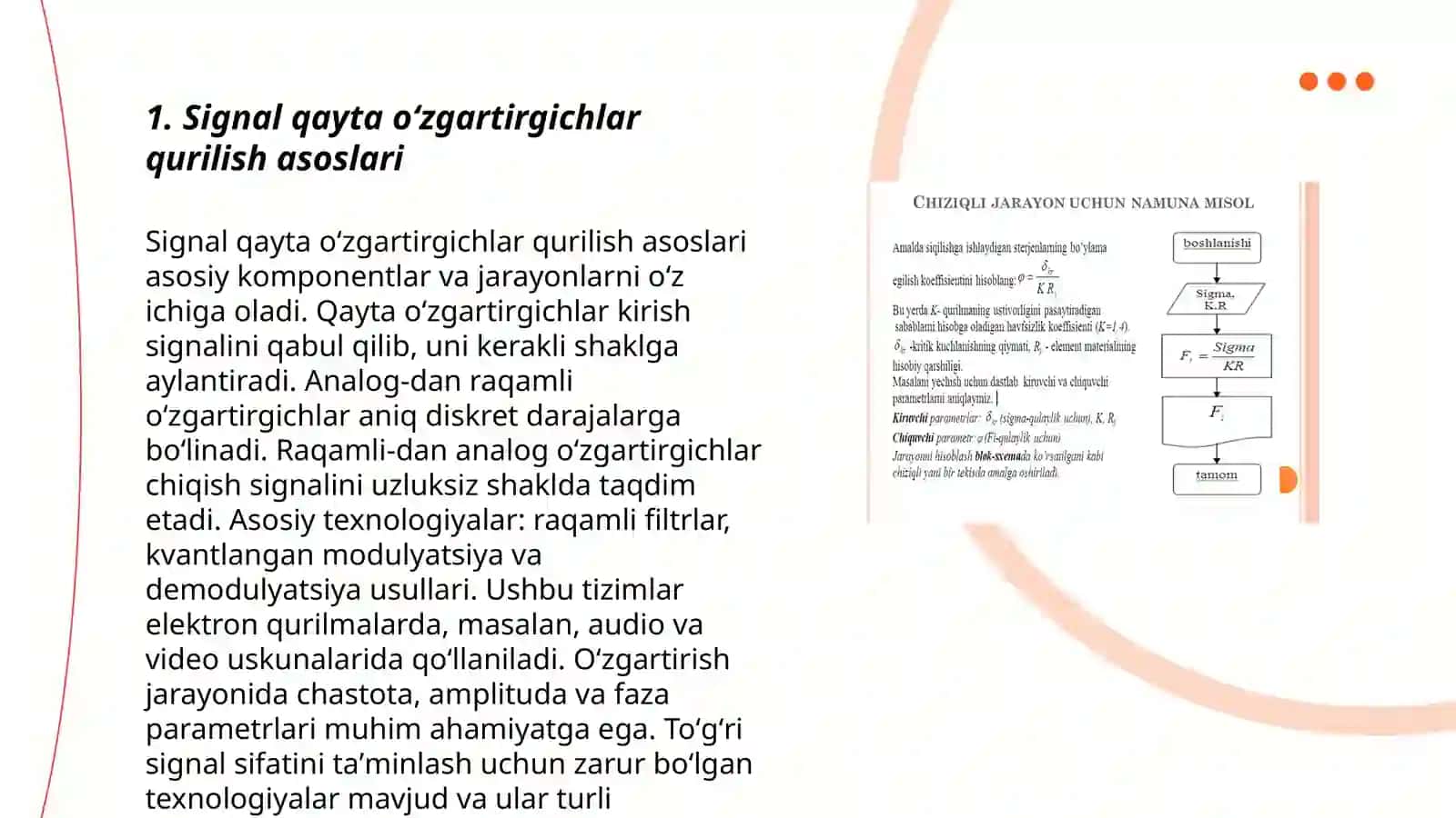 Signalni chiziqli qayta oʻzgartirgichlar 3
