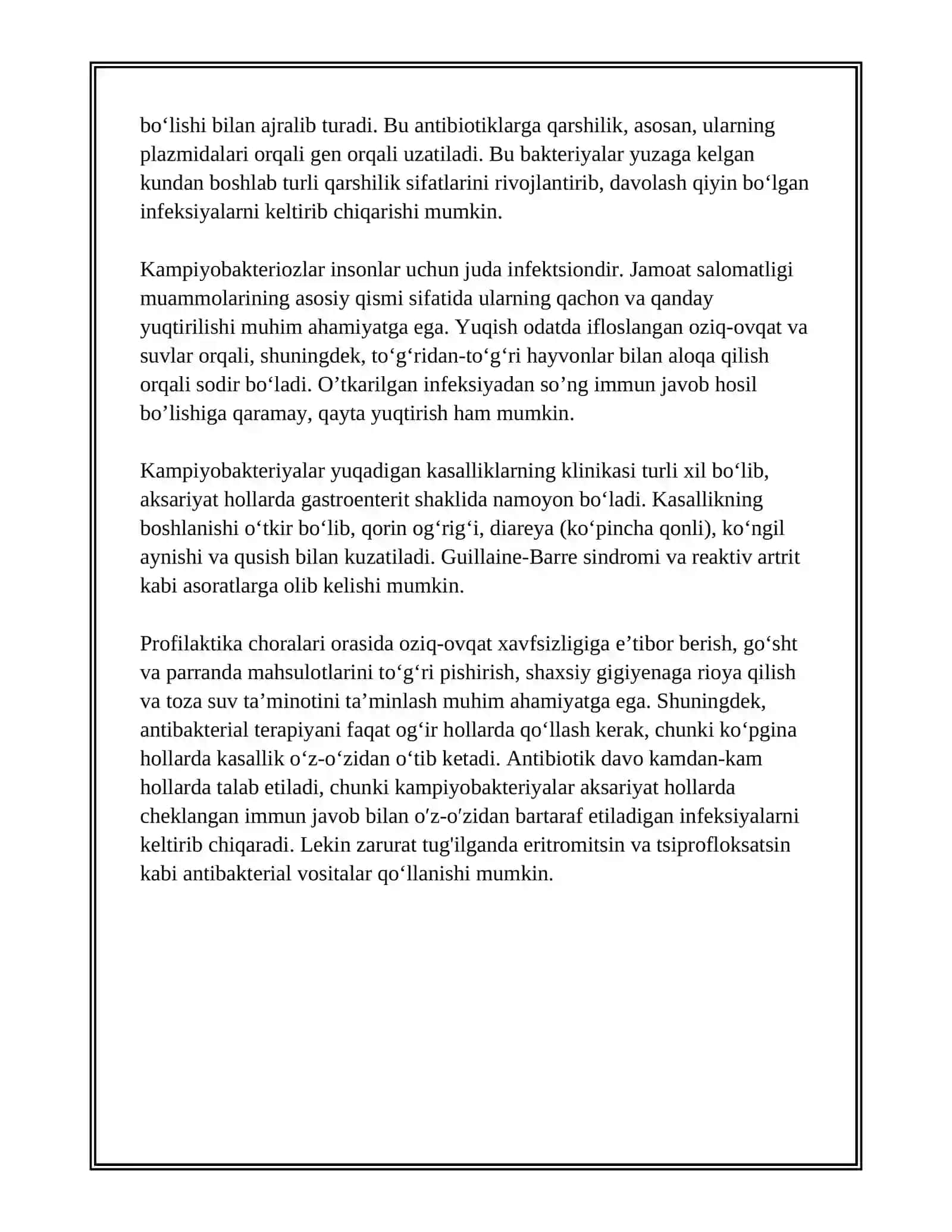 KAMPLIOBAKTERIOZLAR ETIOLOGIYASI EPIDEMIOLOGIYASI KLINIKASI PATAGENEZI KLINIKASI DAVOLASH PROFILAKTIKA 3