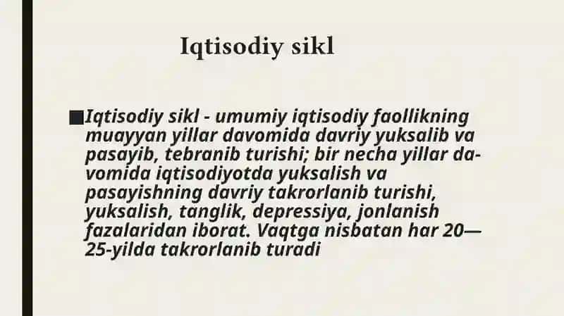 Iqtisodiy rivojlanishning sikli va iqtisodiy sikl 3
