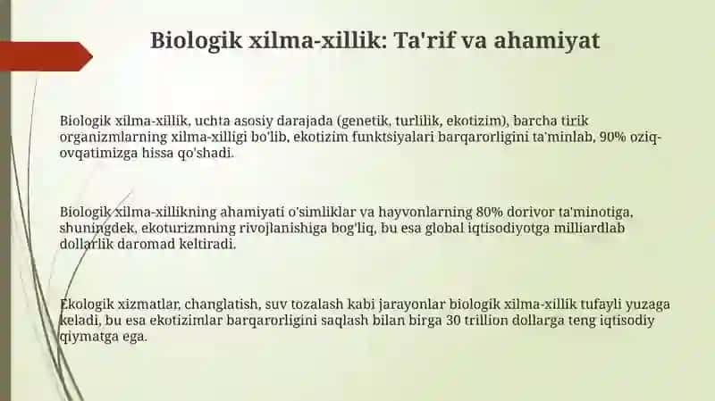 Biologik xilma-xillikvaunimuhofazaqilish 3