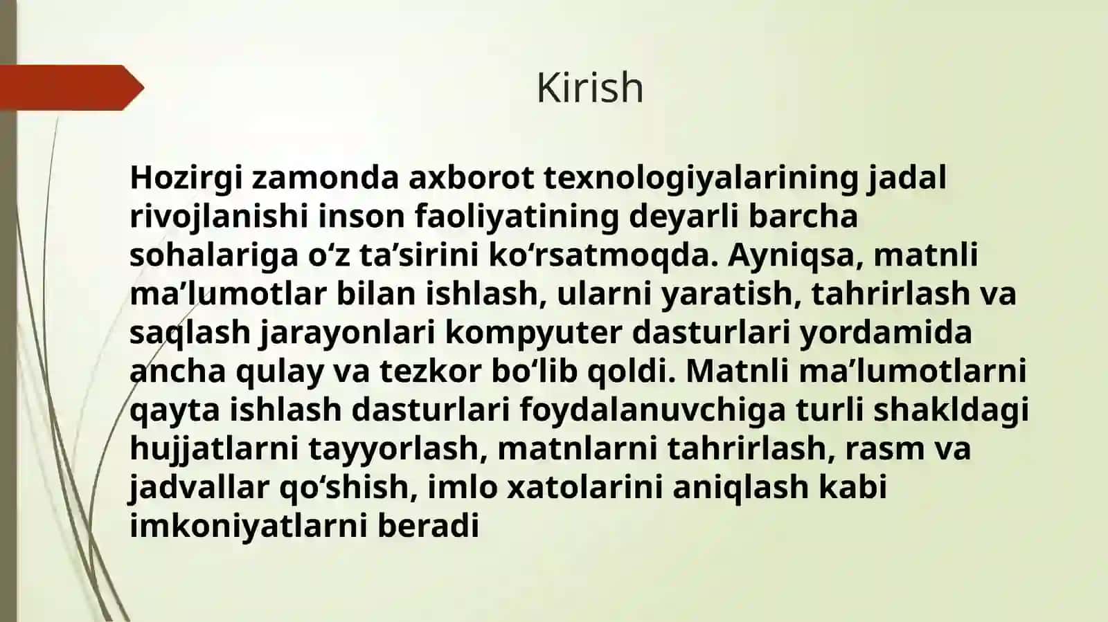Matnli ma’lumotlarni qayta ishlash dasturlari 3