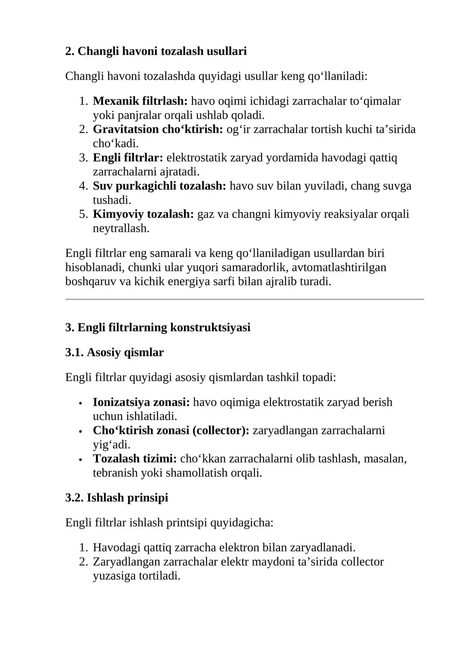 Changli havoni tozalashda engli filtrlarning ish prinsiplari 3