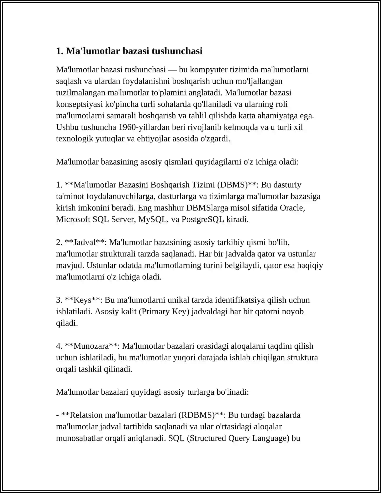 MA'LUMOTLAR BAZASI DASTURLARINI O'RNATISH VA SOZLASH 3