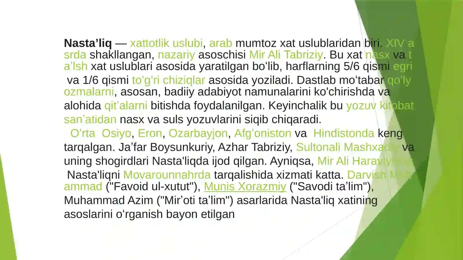 Xatti forsiy Nasta’liq xatining O‘rta Osiyoda paydo bo‘lishi, rivoji, takomili 3