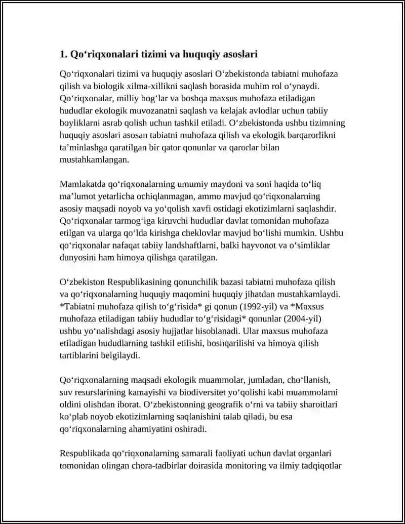 OʻZBEKISTON RESPUBLIKASINING QOʻRIQXONALARI 3