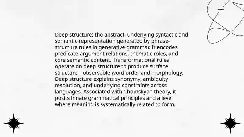 Deep and surface structure of the language 3