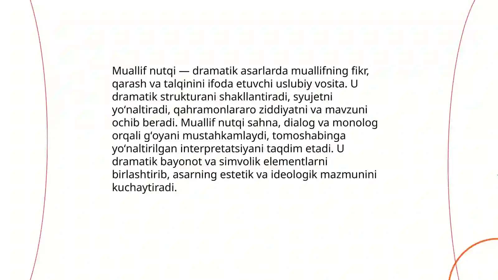 Dramatik asarlarda muallif nutqining oʻrni 3
