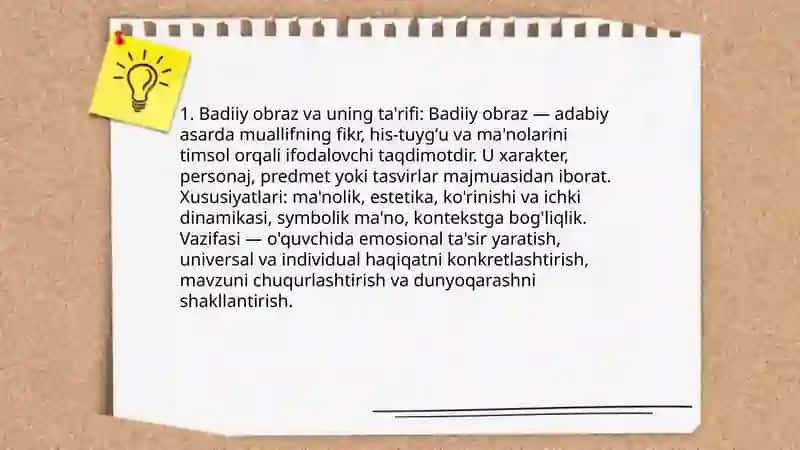 Badiiy obraz va obrazlilik 3