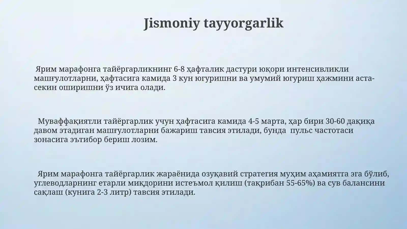 Yarim marafon yugurish metodikasi 3
