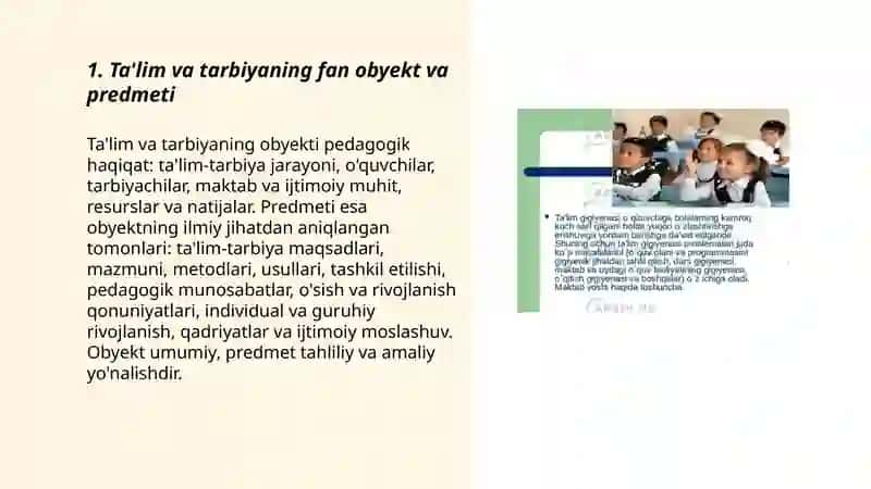 Ta'lim va tarbiyaning fan xususiyatlari 3