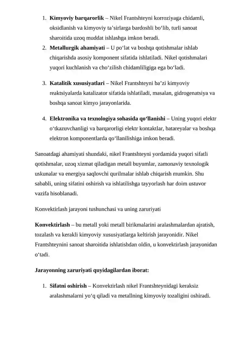 Nikel Franshteynini konvekrlash 3