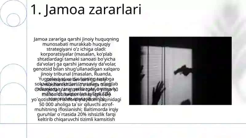 Jinoyat huquqida Ijtimoiy xavfli oqibat tushunchasi va turlari 3