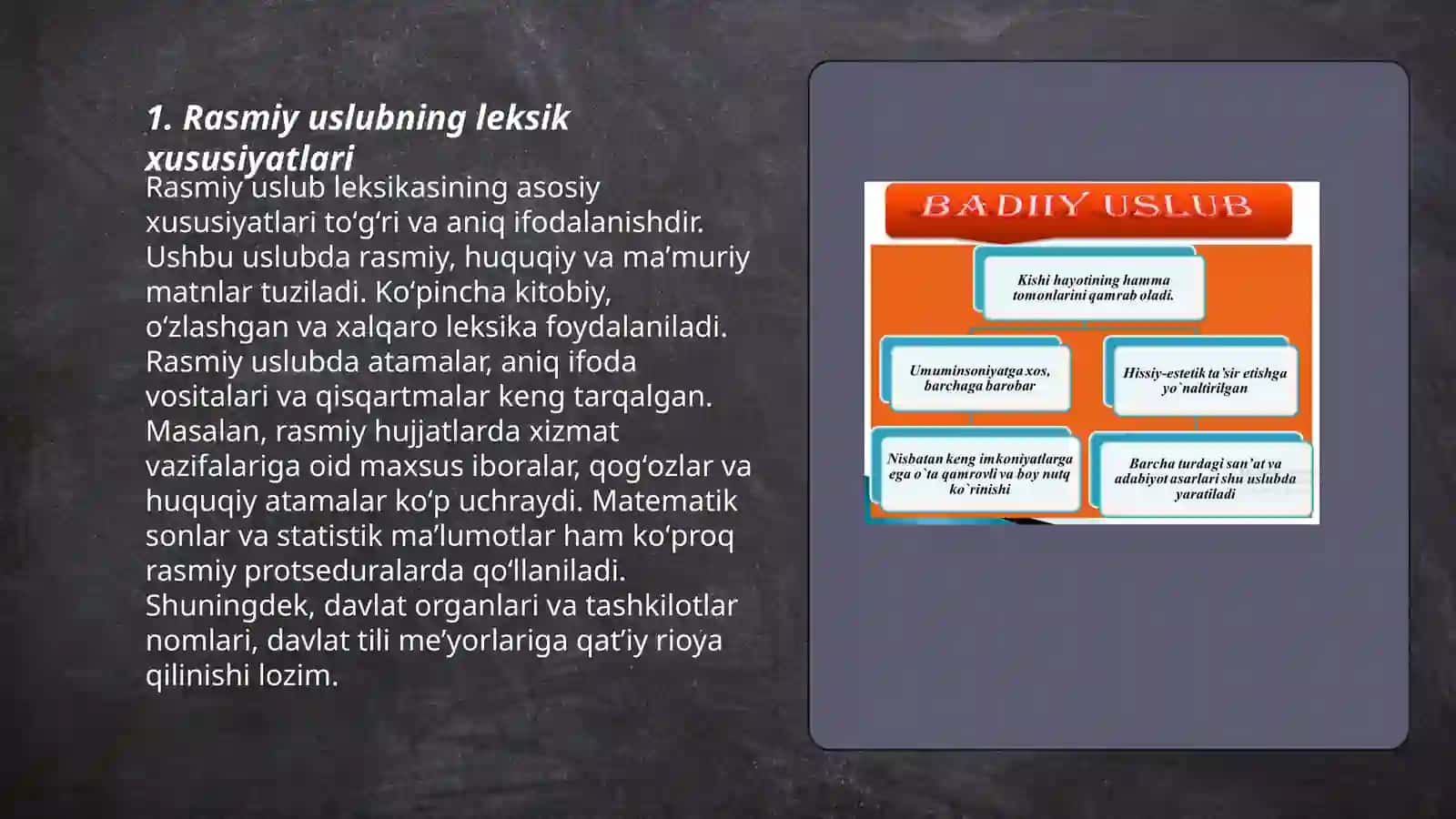 Rasmiy va ilmiy uslubning farqlari 3