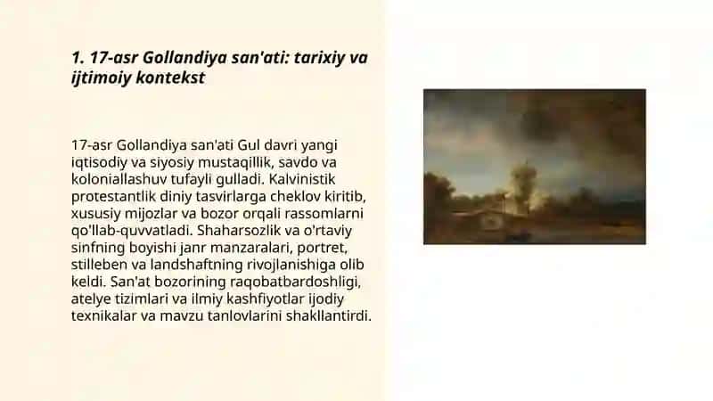 17-asr Gollandiya san'ati. Rembrand ijodini o'rgatish 3