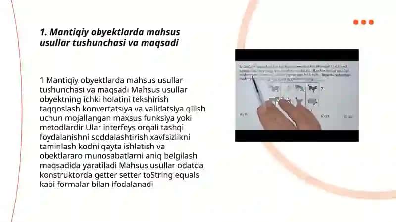 Mantiqiy obyektlarida mahsus usular 3