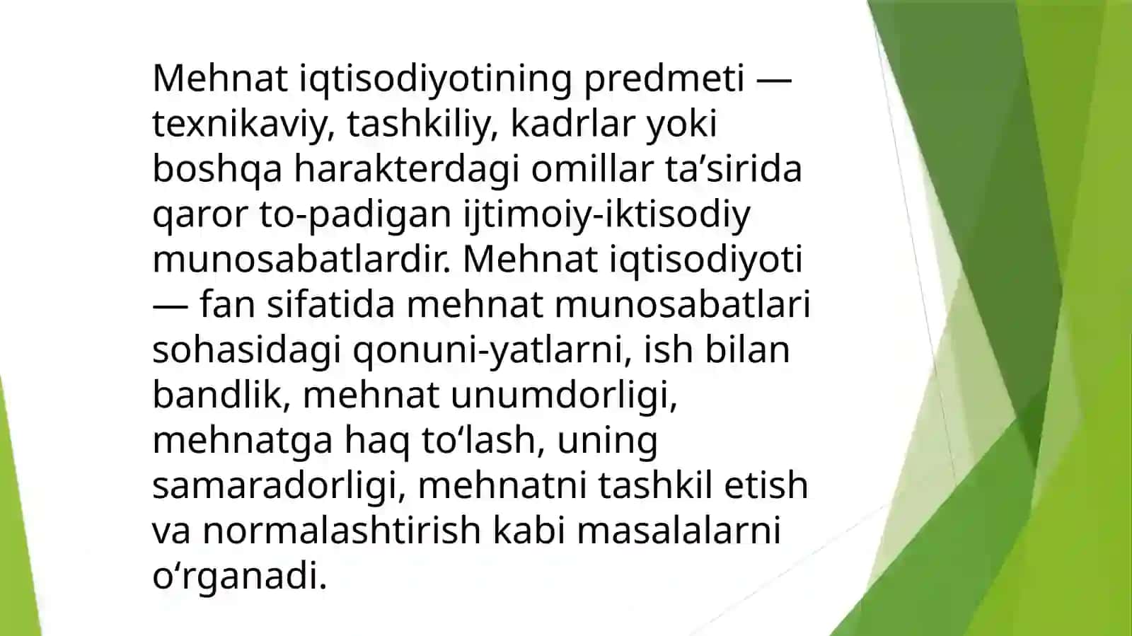 Mehnat iqtisodiyoti fanini organish bosqichlari va modellarimavzusi 3