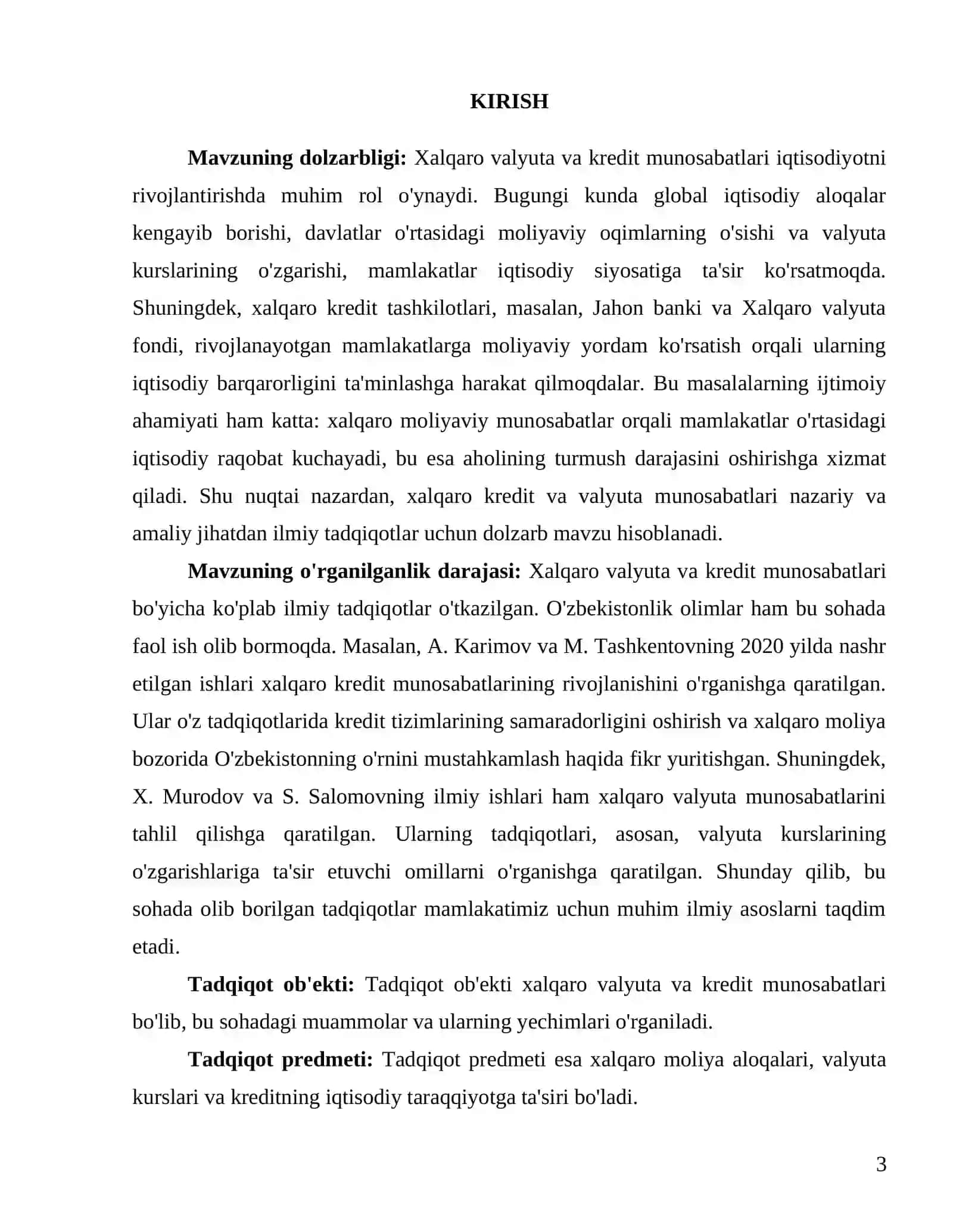 Xalqaro valyuta va kredit munosabatlari 3