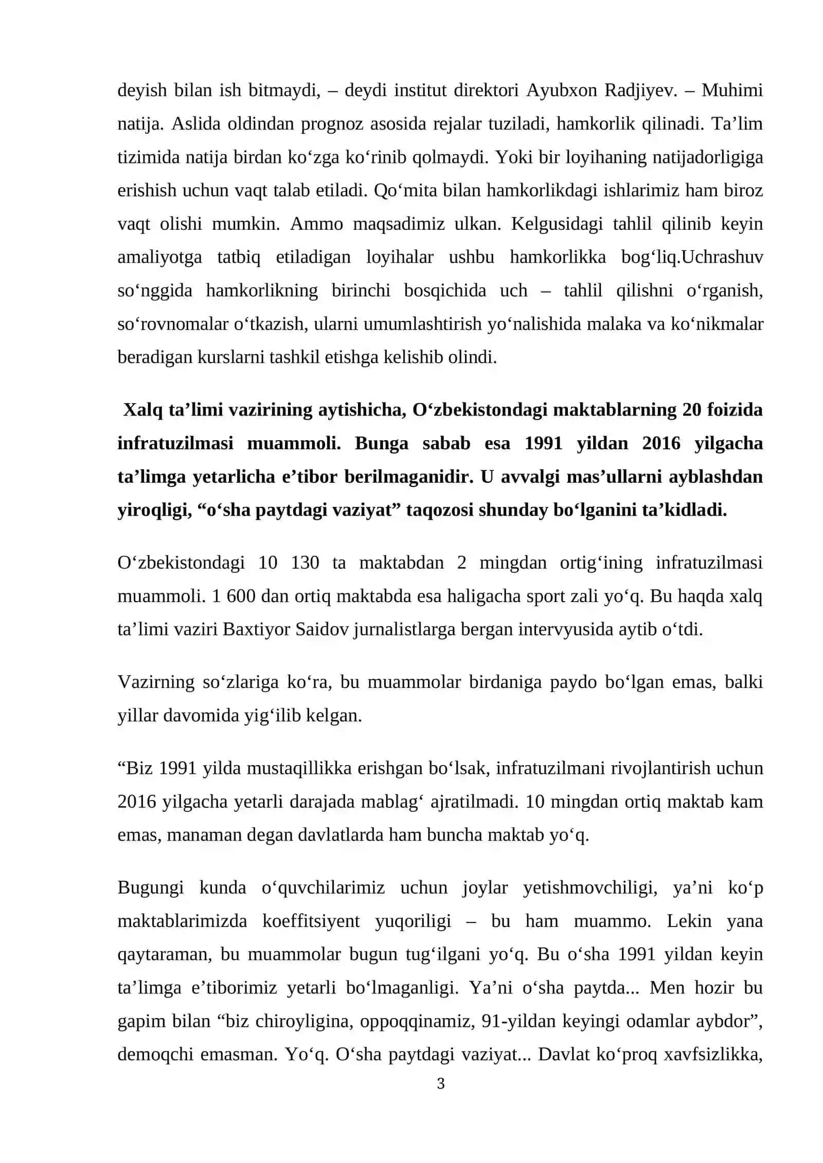 XALQ TA`LIMI STATISTIKASI 3