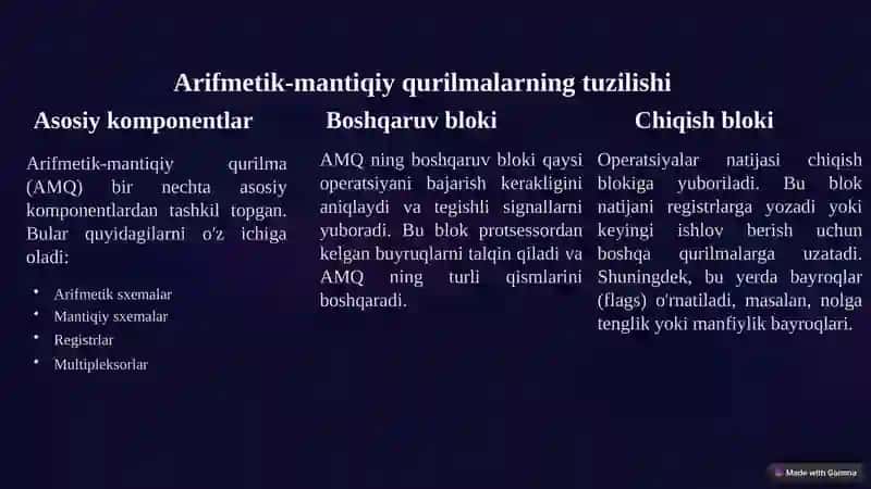 Arifmetik-mantiqiy qurilmalar 3
