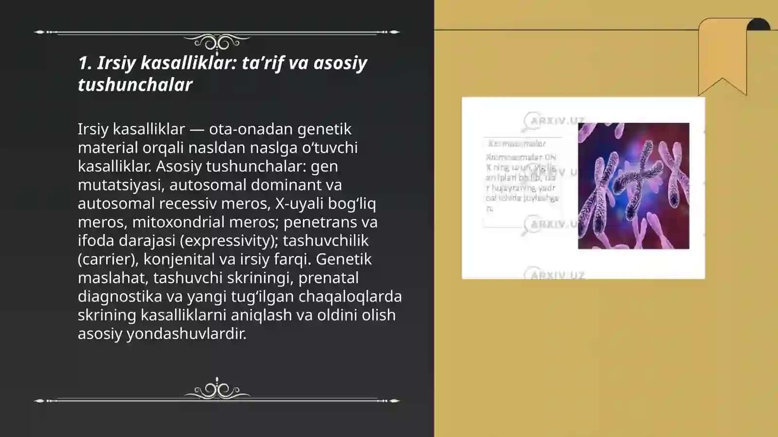 Irsiy kasalliklar haqida tushuncha ularni kelib chiqishi va ularni oldini olish 3