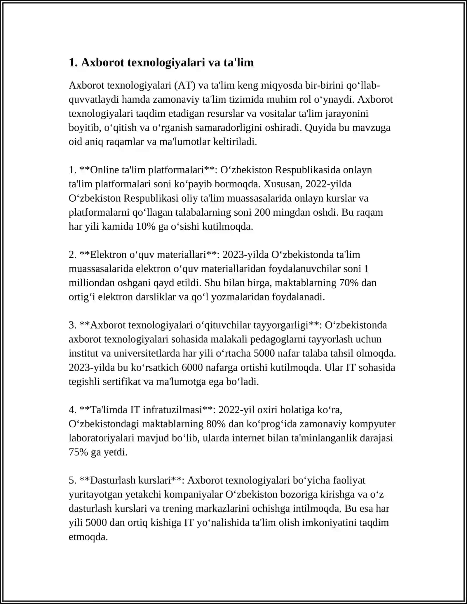 ÕQUV JARAYONIDA AXBOROT TEXNOLOGIYALARINING ASOSIY YÕNALISHLARI VA ULARNI QÕLLASH 3