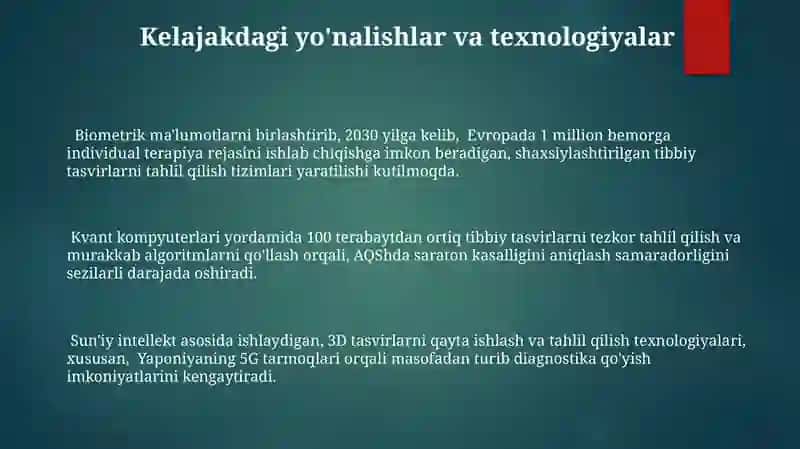 Tibbiyot grafik malumotlari ustida ishlash dasturiy ta'minoti 3