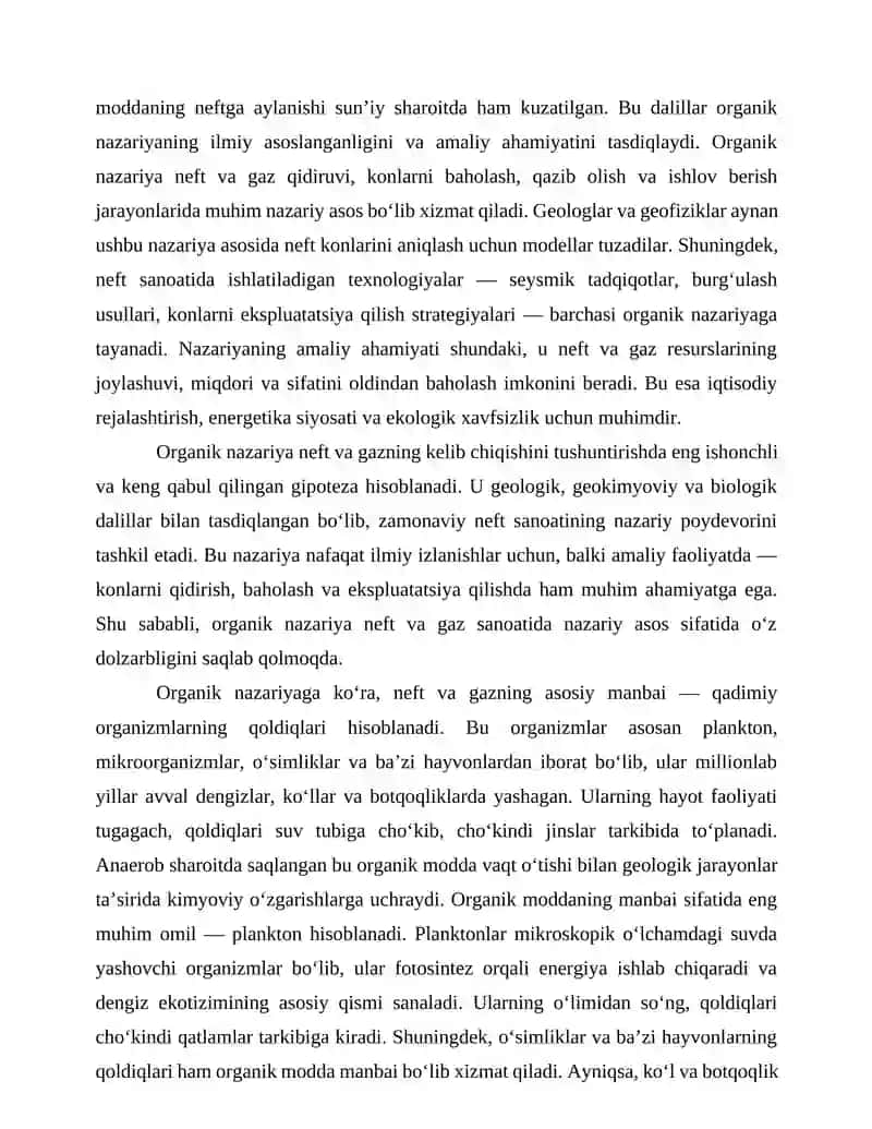 Neft va gaz hosil bo‘lishining organik nazariyasi 3