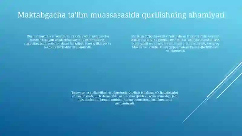 Maktabgacha Ta'lim Tashkilotlarida Qurish -Yasash 3
