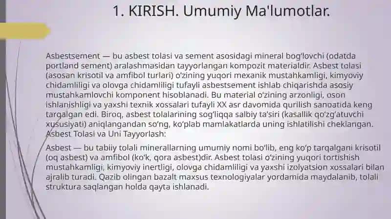 Asbestsement Kompozitlari Ishlab Chiqarish Texnologiyasi 3