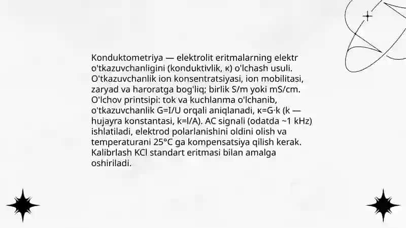Konduktometriya. Potensiometriya 3