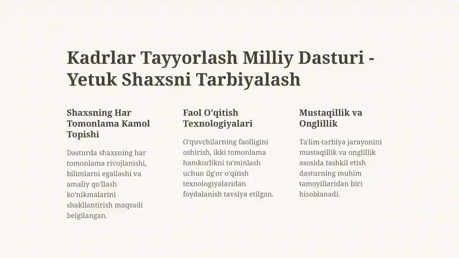 Davlat Ta'lim Standartlari - Majburiy Talablar 3