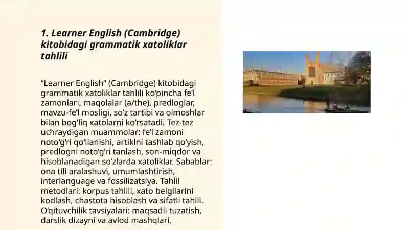 Learner English (Cambridge) kitobidagi grammatik xatoliklar tahlili 3
