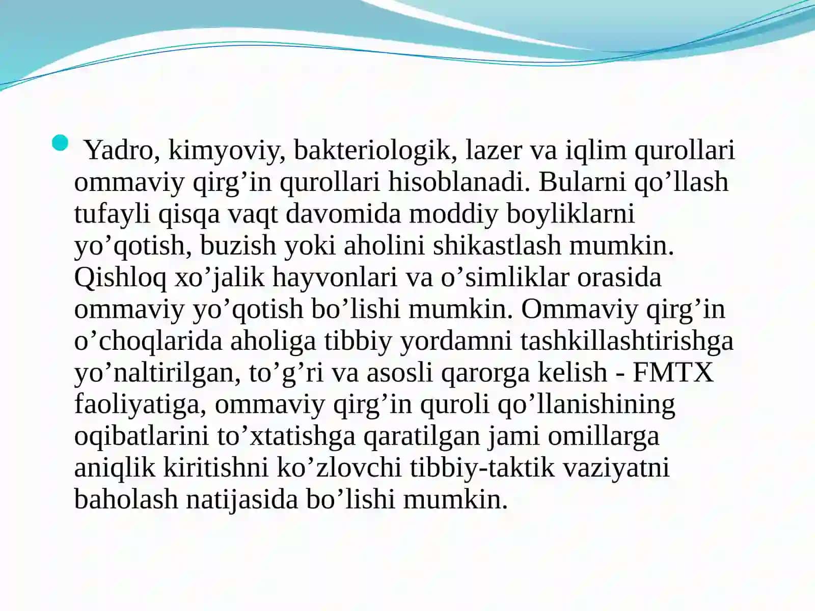 Ommaviy Qirg’in Qurollari 3