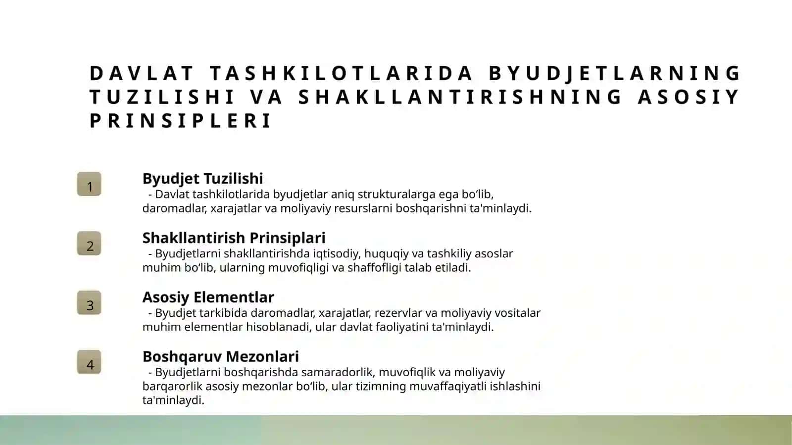 Budjet tashkilotlarida smetalar tarkibi va ularni shakllantirishning xususiyatlari 3