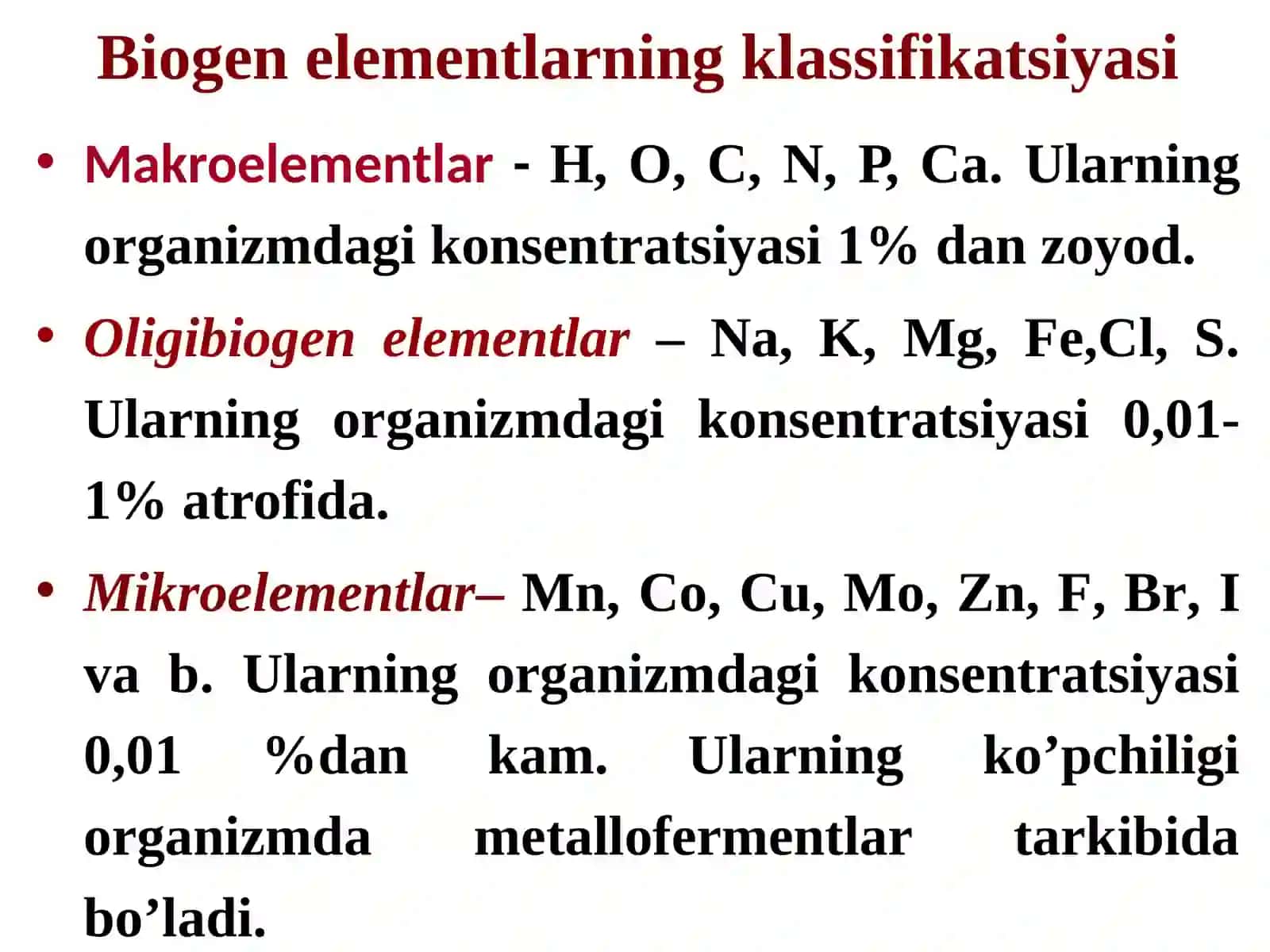 Tibbiy kimyoga kirish. Kimyo va atrof muhit. Biogenelementlar. Eritmalar. Kompleks birikmalar 3