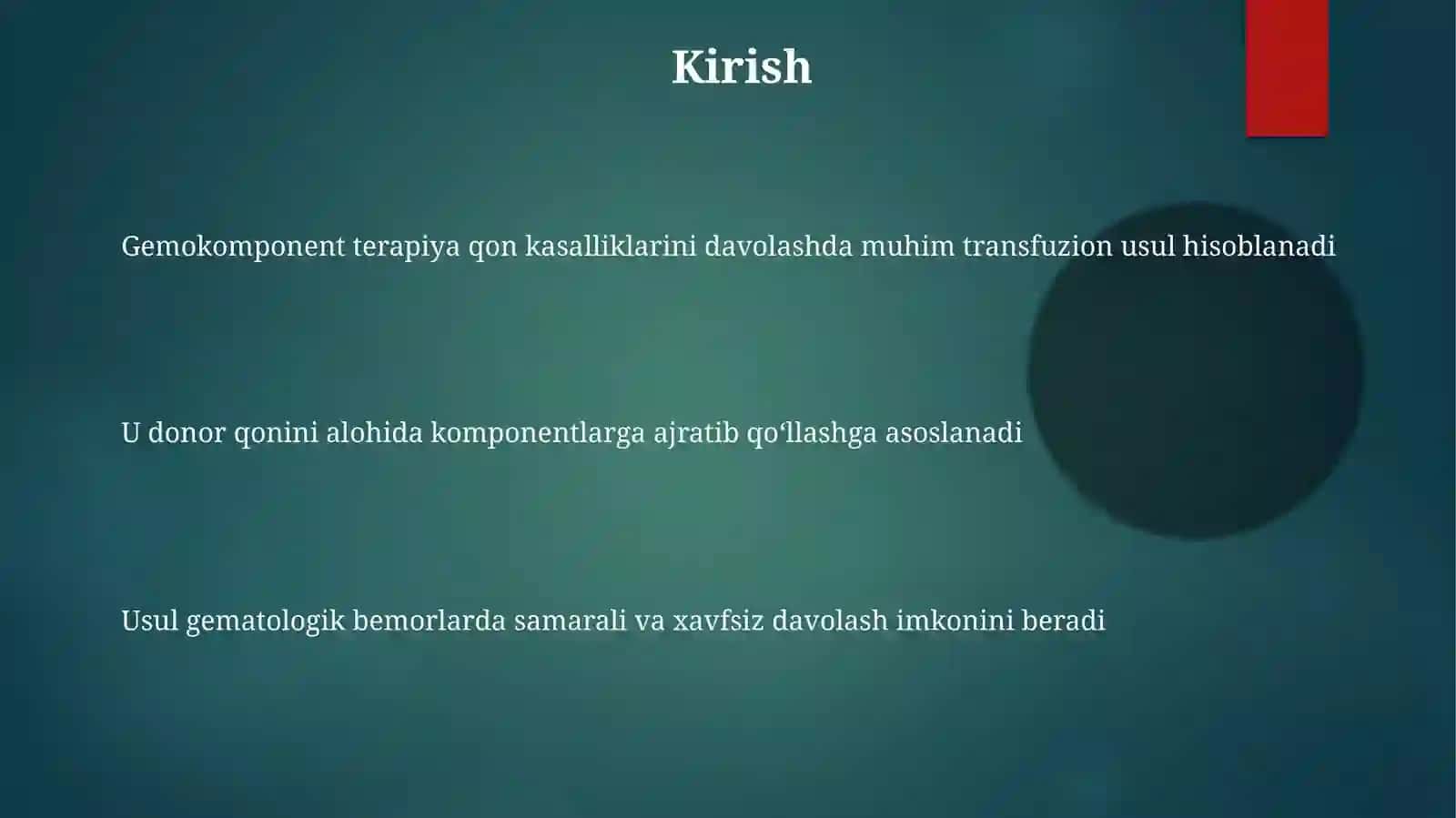 Qon kasalliklarida gemokomponent terapiya 3