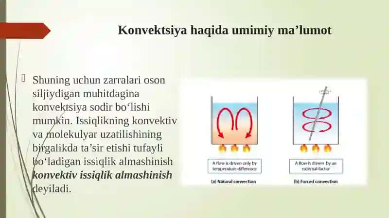 Konvektsiya va issiqlik almshinuvi 3