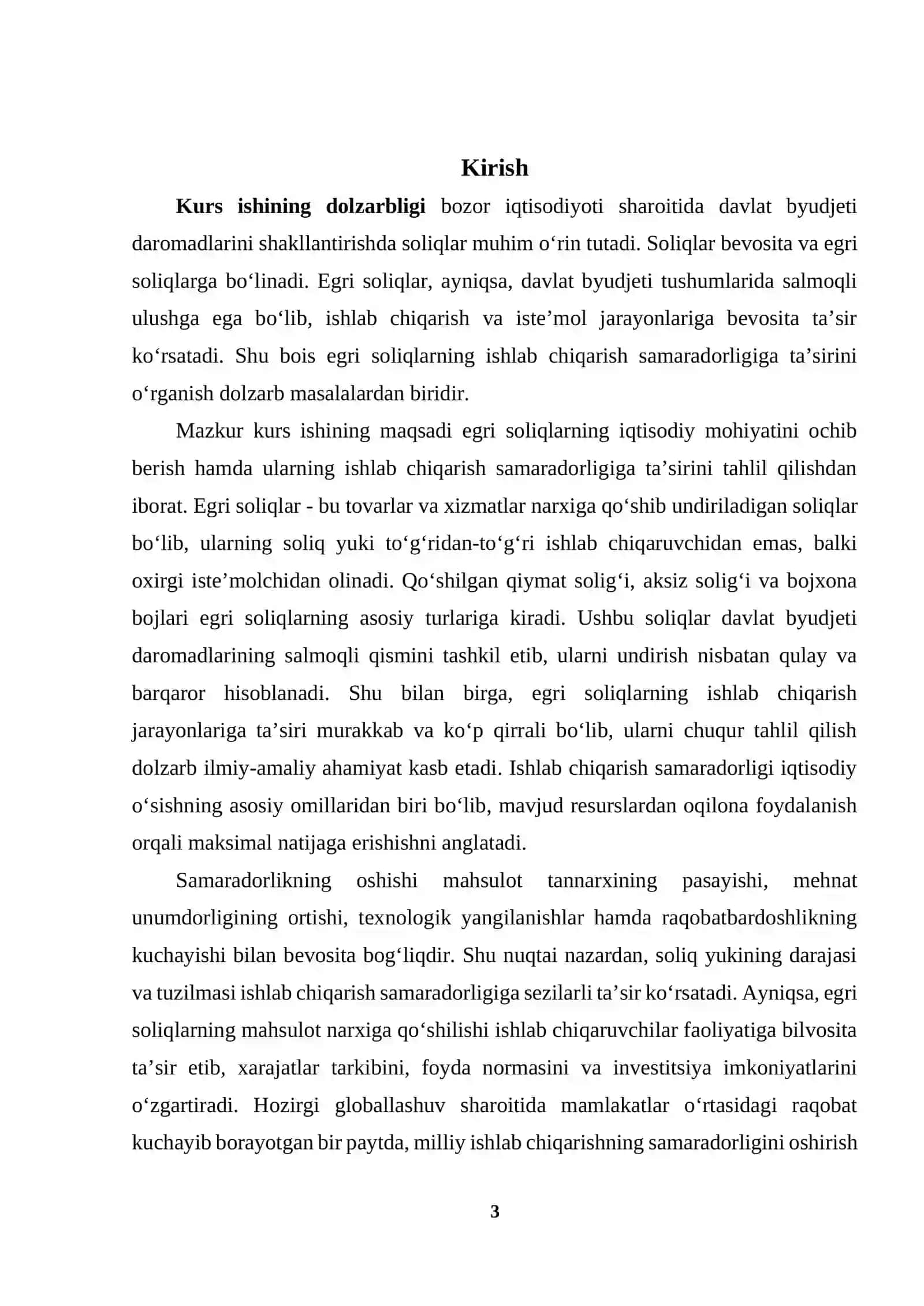 Egri soliqlar va ularni ishlab chiqarish samaradorligiga ta’sirining tahlili 3
