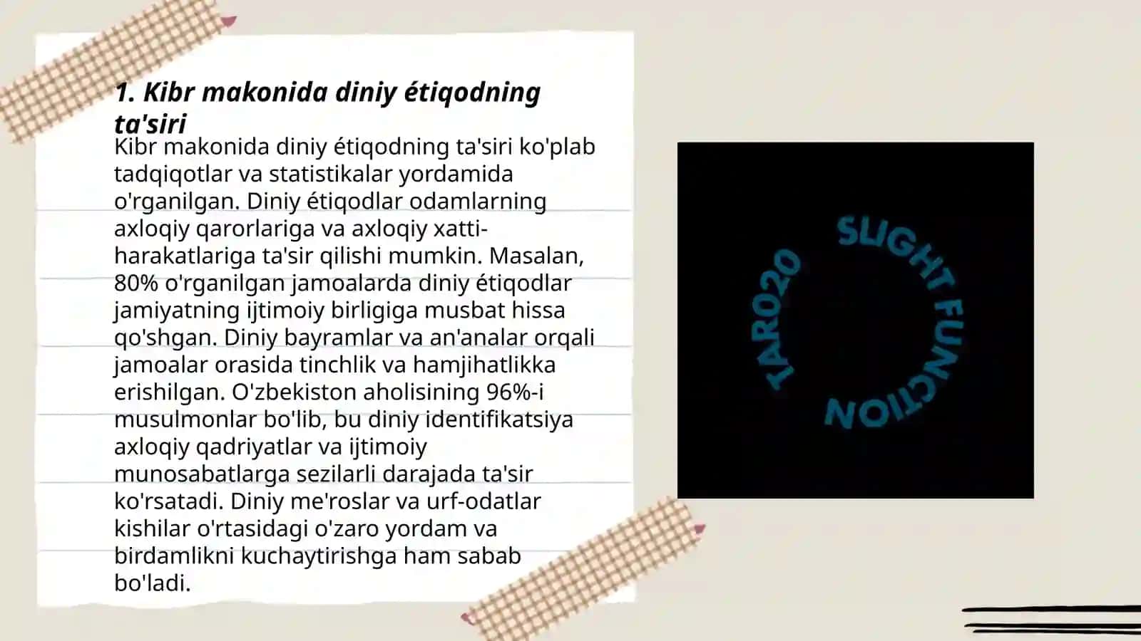 Kibr makonida diniy étiqodni tarĝibotining ijtimoiy xavfi 3