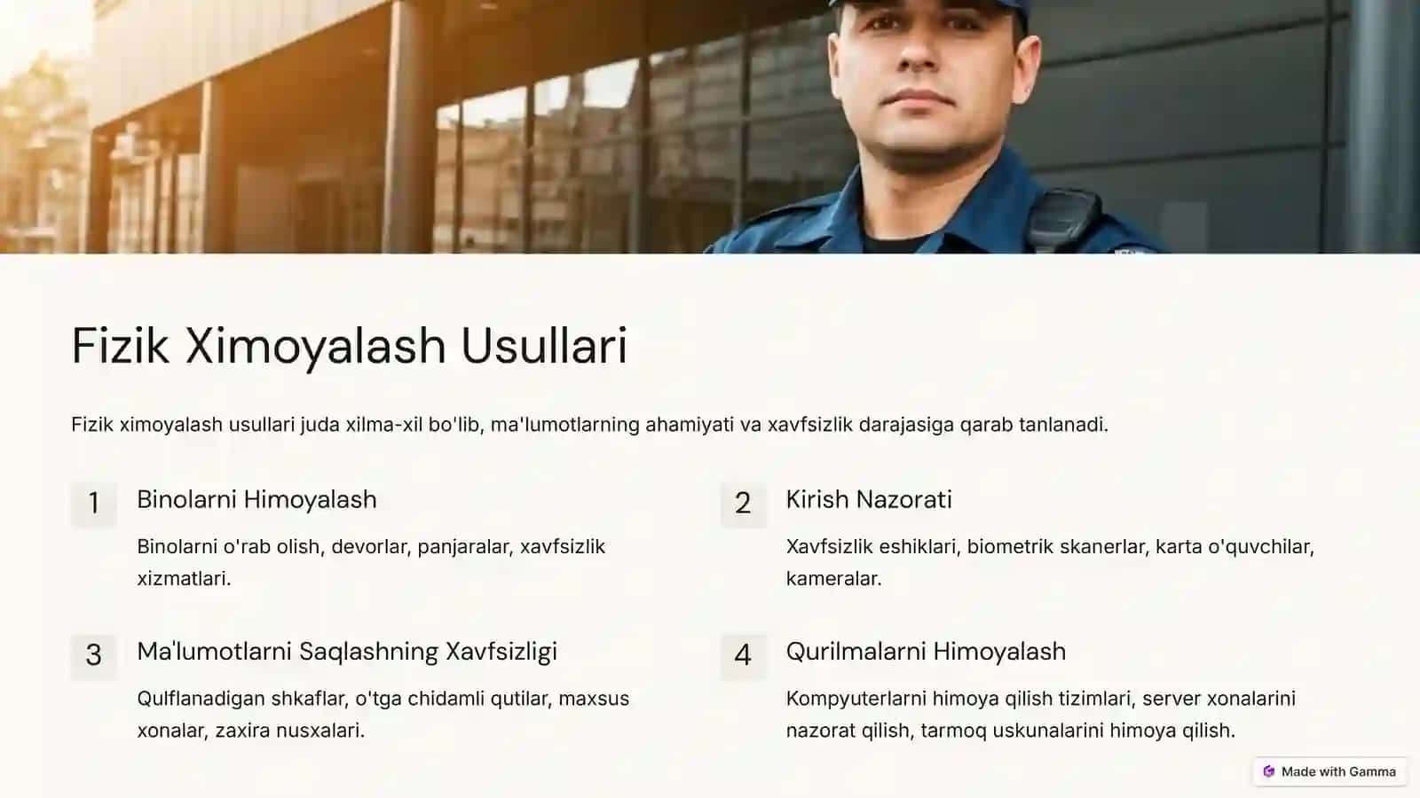Ma'lumotlarni Fizik Ximoyalash 3